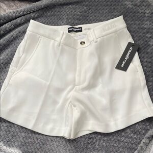 Karl Lagerfeld Cream High Waist Women's Shorts
